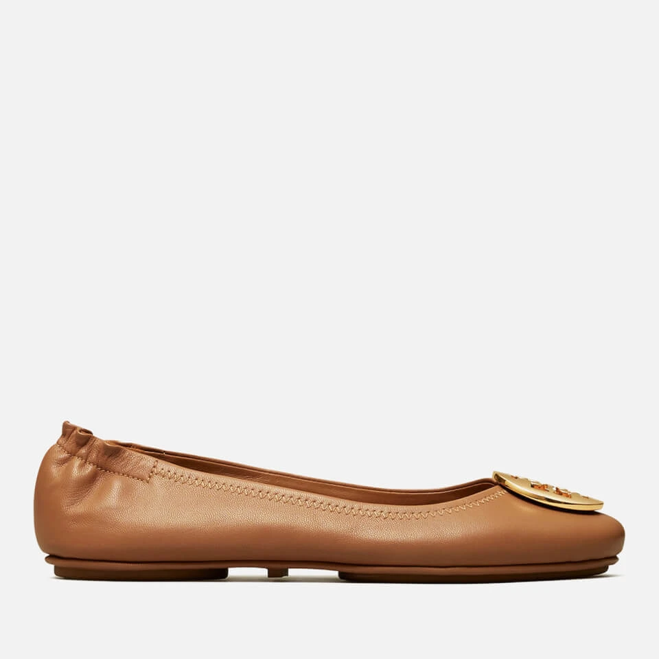 Tory Burch Women's Minnie Travel Leather Ballet Flats - Royal Tan/Gold 3 Tory Burch Women's Minnie Travel Leather Ballet Flats - Royal Tan/Gold