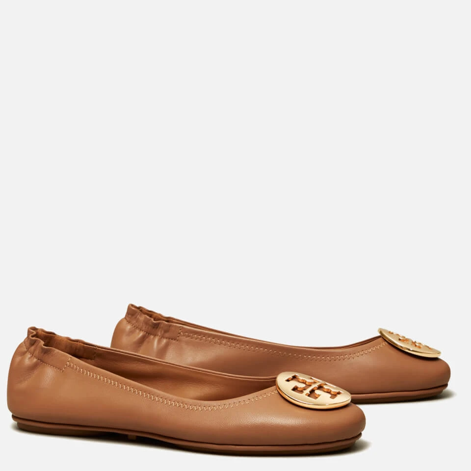 Tory Burch Women's Minnie Travel Leather Ballet Flats - Royal Tan/Gold 5 Tory Burch Women's Minnie Travel Leather Ballet Flats - Royal Tan/Gold - Image 3