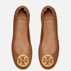 Tory Burch Women's Minnie Travel Leather Ballet Flats - Royal Tan/Gold 7 Tory Burch Women's Minnie Travel Leather Ballet Flats - Royal Tan/Gold -Vans || Clarks || Ugg Sales 13554780 2124938132085257