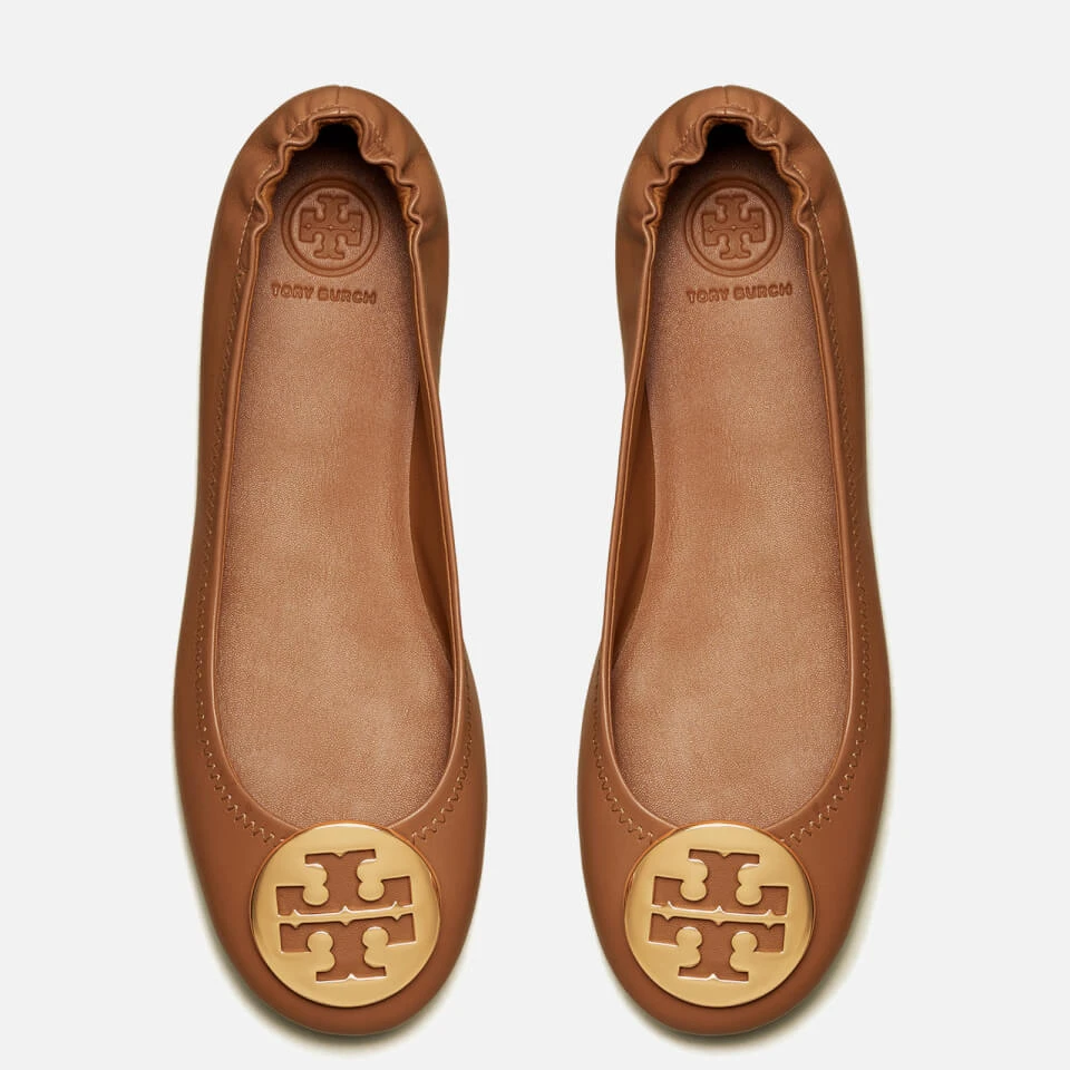 Tory Burch Women's Minnie Travel Leather Ballet Flats - Royal Tan/Gold 4 Tory Burch Women's Minnie Travel Leather Ballet Flats - Royal Tan/Gold - Image 2
