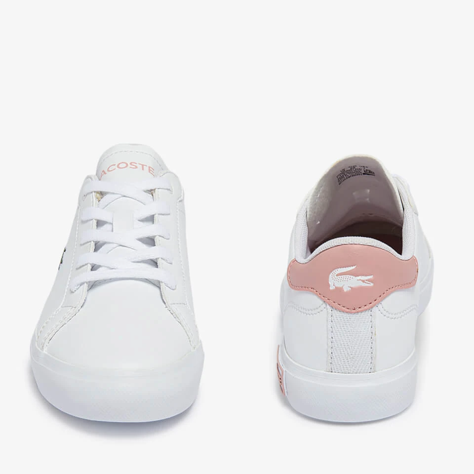 Lacoste Kids' Powercourt 0721 Trainers - White/Pink 7 Lacoste Kids' Powercourt 0721 Trainers - White/Pink - Image 5