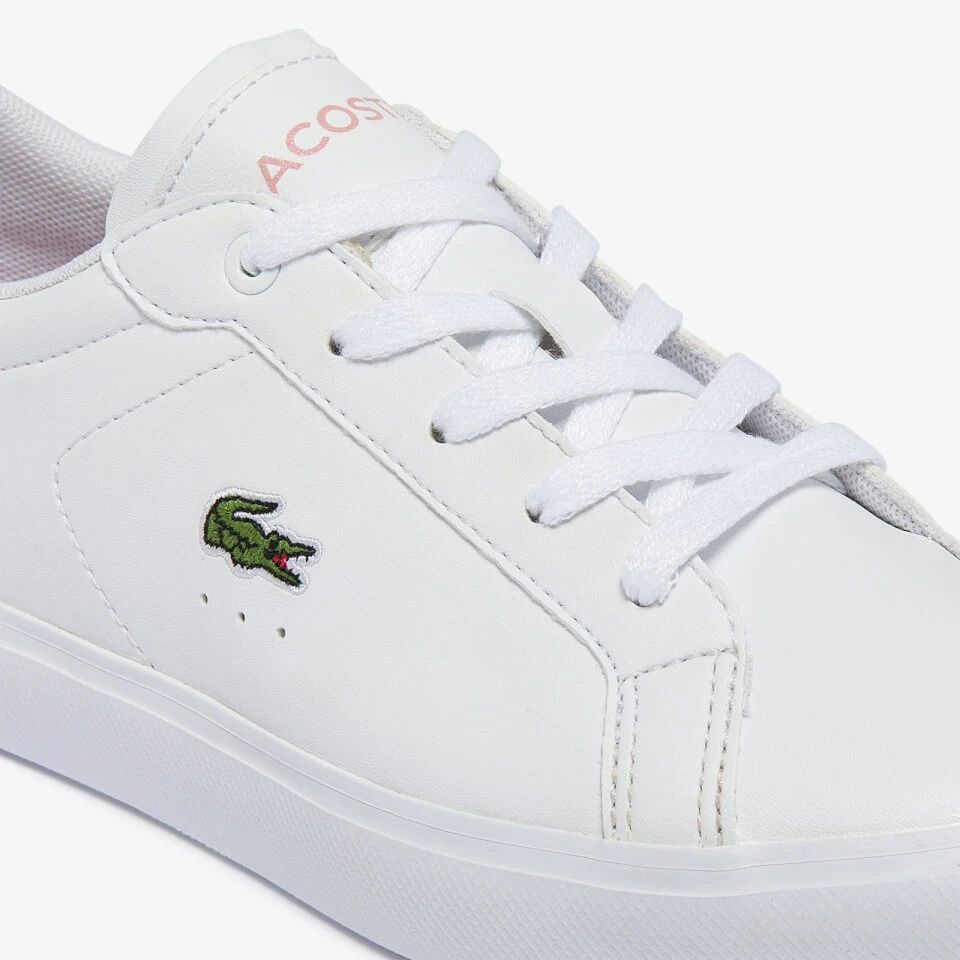 Lacoste Kids' Powercourt 0721 Trainers - White/Pink 8 Lacoste Kids' Powercourt 0721 Trainers - White/Pink - Image 6