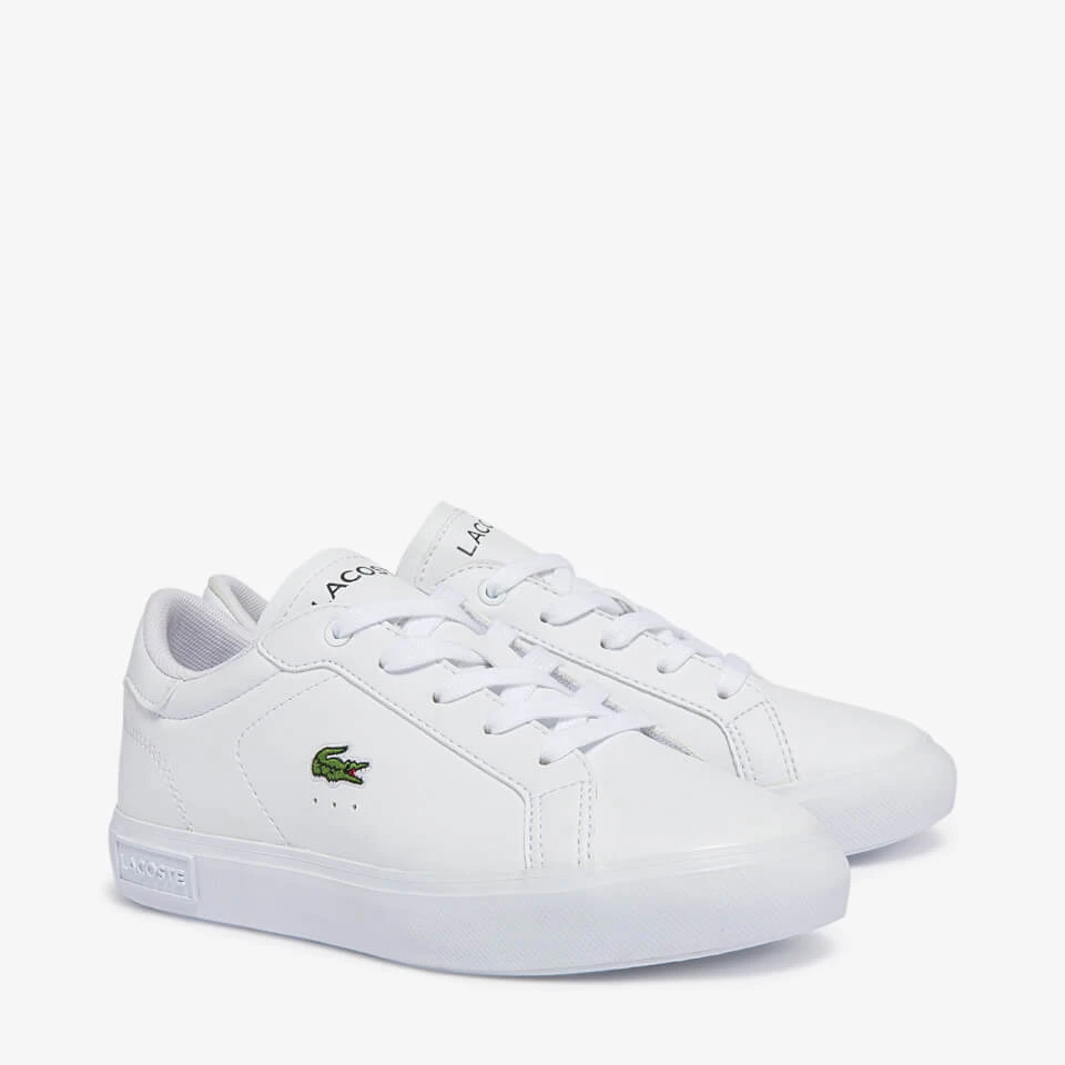 Lacoste Kids' Powercourt Trainers - White 4 Lacoste Kids' Powercourt Trainers - White - Image 2