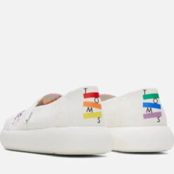 TOMS Women's Alpargata Mallow Pumps - White Canvas/Love Unites Embroidery -Vans || Clarks || Ugg Sales 13624883 2124961762009682