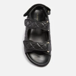 ALOHAS Women's Hook-Loop Leather Double Strap Sandals - Black -Vans || Clarks || Ugg Sales 13637659 1354960691940591