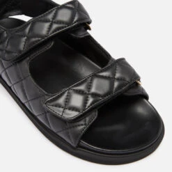 ALOHAS Women's Hook-Loop Leather Double Strap Sandals - Black -Vans || Clarks || Ugg Sales 13637659 1654960692591792