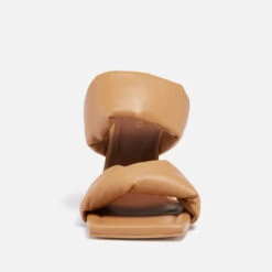 ALOHAS Women's Twist Leather Heeled Sandals - Camel -Vans || Clarks || Ugg Sales 13637715 4415052433566417