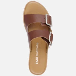 EMU Australia Women's Peli Leather Double Strap Sandals - Tawny -Vans || Clarks || Ugg Sales 13642103 1874958874492315