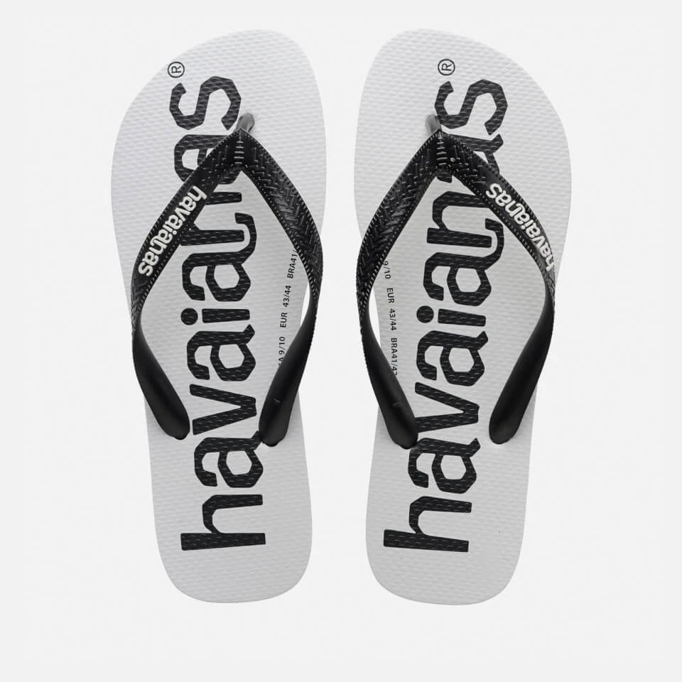 Havaianas Men's Top Logomania Flip Flops - Black/Black 3 Havaianas Men's Top Logomania Flip Flops - Black/Black