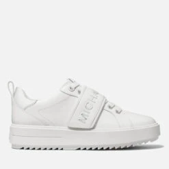 MICHAEL Michael Kors Women's Emmett Strap Leather Trainers - Optic White