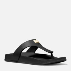MICHAEL Michael Kors Women's Linsey Eva Flip Flops - Black -Vans || Clarks || Ugg Sales 13734388 5294967700965739