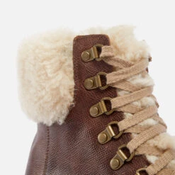 Grenson Nettie Leather And Shearling Hiking-Style Boots -Vans || Clarks || Ugg Sales 13794785 2554983781825968