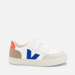 VEJA Kids' V-12 Leather And Vegan Suede Trainers