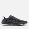BOSS Saturn Faux Suede And Faux Leather-Trimmed Canvas Trainers