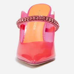 Kurt Geiger London Women's Duke Vinyl Heeled Mules - Fuchsia -Vans || Clarks || Ugg Sales 13831250 1854969773472974