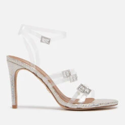 Kurt Geiger London Women's Pierra Vinyl Heeled Sandals - Metal Comb