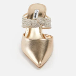 Dune Croatia Crystal-Embellished Metallic Leather Heeled Mules -Vans || Clarks || Ugg Sales 13832640 2384987977196185
