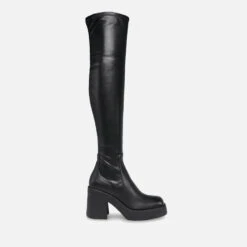 Steve Madden Clifftop Faux Leather Heeled Knee Boots