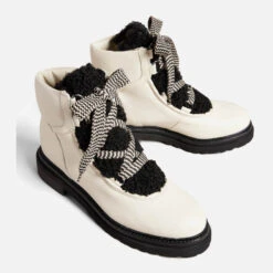 Ted Baker Mosie Leather And Faux Shearling-Blend Boots -Vans || Clarks || Ugg Sales 13942268 1614998041607813