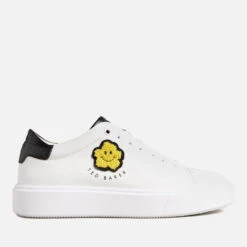 Ted Baker Maymay Magnolia Flower Flatform Leather Trainers