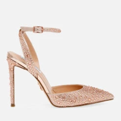 Steve Madden Rhinestone-Embellished And Satin Heeled Sandals