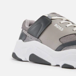 BOSS Men's Asher Suede, Leather And Mesh Trainers -Vans || Clarks || Ugg Sales 14017916 7955026042458621