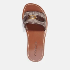Coach Women's Ina Leather And Jacquard Sandals -Vans || Clarks || Ugg Sales 14197156 1645038490832099