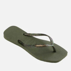 Havaianas Slim Square Logo Metallic Rubber Flip Flops -Vans || Clarks || Ugg Sales 14248392 7895047562136711